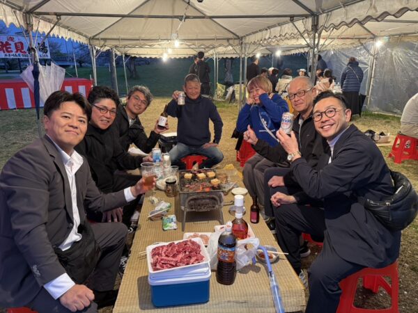 イッパチ会　中予支部例会（石手川の花見）